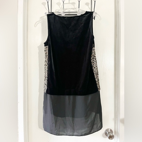 THML Black Velvet with Sequin Accent Mini Dress - Picture 4 of 8